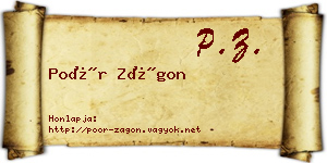 Poór Zágon névjegykártya